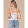 INSPIRE CHIC Women's Sweetheart Neck Going Out Bustier Sleeveless Floral Crop Camisole - 3 of 4