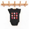 The Juniper Shop Strawberry Watercolor Chart Flutter Sleeve Bodysuit - 18M - Black - 2 of 4