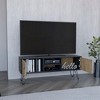 47.6" Dual-Tone Manufactured Wood TV Stand with Hairpin Legs, Two Doors, Open Shelves, and Cable Management for Living Room - 4 of 4