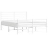 vidaXL White Full Metal Bed Frame with Headboard & Slats, No Mattress, Easy Assembly - 4 of 4