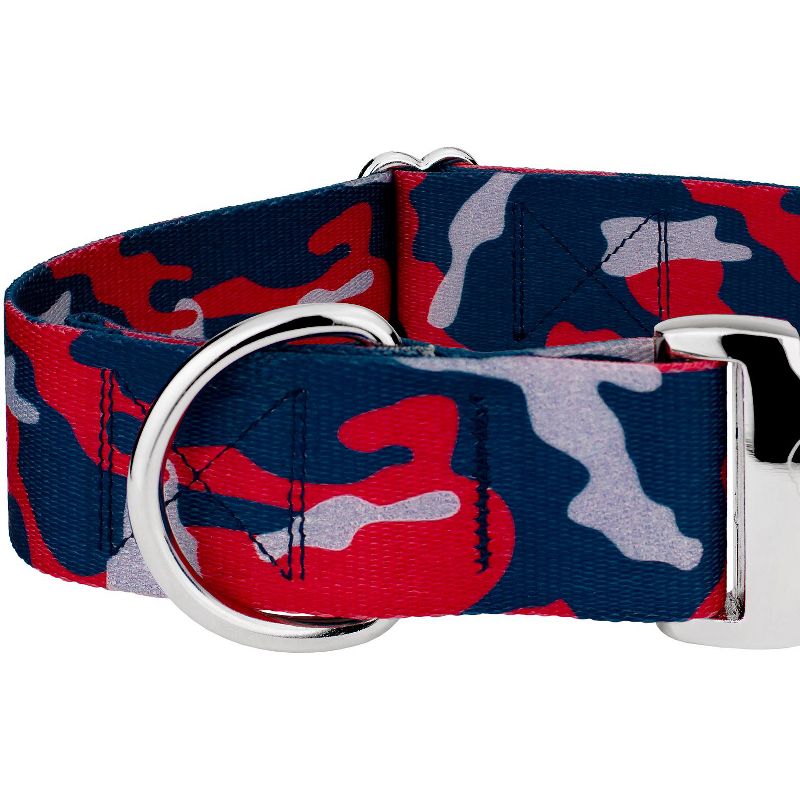 Country Brook Petz 1 1/2 Inch Premium Navy Blue and Red Camo Dog Collar Limited Edition, 4 of 5