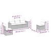 vidaXL 5 Piece Patio Sofa Set with Cushions Gray Poly Rattan - Without Table - 3 of 4