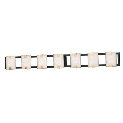 Maxim Lighting Radiant 7 - Light Vanity in  Black/Gold Leaf
