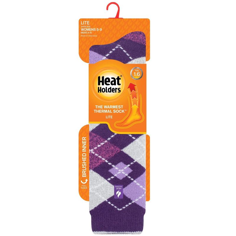 Heat Holder Women's Mahonia LITE Jacquard Argyle Long Socks| Warm + Soft, Hiking, Cabin, Cozy at Home Socks | 5X Warmer Than Cotton Socks, 2 of 3