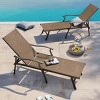 2pc Outdoor Aluminum Adjustable Chaise Lounge Chairs - Brown - Crestlive Products: Patio Furniture, Water-Resistant - 3 of 4