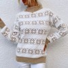 Womens Pullover Sweater Turtleneck Snowflakes Sweater Christmas Sweater Ribbed Knit Long Sleeve Sweater - 4 of 4