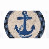 Earth Rugs Square 5" Navy Anchor Coaster Cotton Blend Beach House Accent - 2 of 3
