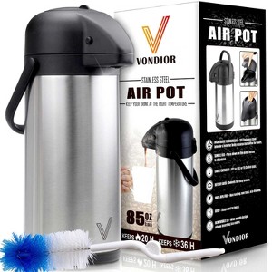 Vondior Airpot Coffee Dispenser with Pump - Insulated Stainless Steel Thermal Beverage Dispenser - 1 of 4