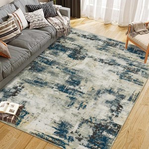 Area Rug Abstract Washable Living Room Rug, Non-Slip Carpet Soft Vintage Accent for Kitchen Bedroom Laundry - 1 of 4