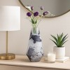 Glass Vase for Living Room Decor - Flower Vase with Abstract Design - Perfect Decorative Accent for Home, Office, and Bedroom Decor - 11" White - 2 of 4
