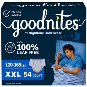 Goodnites Boys' Nighttime Bedwetting Disposable Underwear - Size