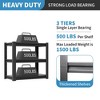 Yukimo 31.5"H 3-Tier Heavy Duty Metal Storage Shelves - 1200LBS Capacity, Adjustable Utility Rack for Garage, Kitchen, Bedroom, Powder Coated Black - 4 of 4