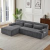 Chenille L-Shaped Sectional Sofa, Minimalist Comfy Sleeper Couch for Living Room, Apartment & Reception Spaces, No Assembly Required - 4 of 4