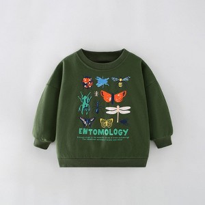 MyKids-USA Boys Cartoon Pattern Printing Crew Neck Casual Pullover - 1 of 4