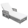 Outdoor Wicker Reclining Chaise Lounge,Adjustable Patio Recliner with Armrests And Cushions,All-Weather Rattan Pool Lounge-Maison Boucle - 3 of 4