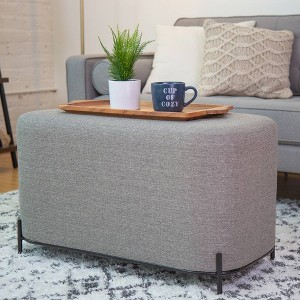 32" Modern Decorative Bench with Metal Base - WOVENBYRD - 1 of 4