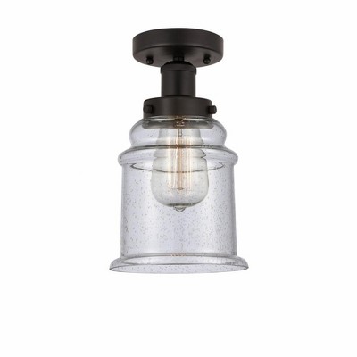 Canton - 1 Light Semi-Flush Mount In Industrial Style-11 Inches Tall and 6 Inches Wide