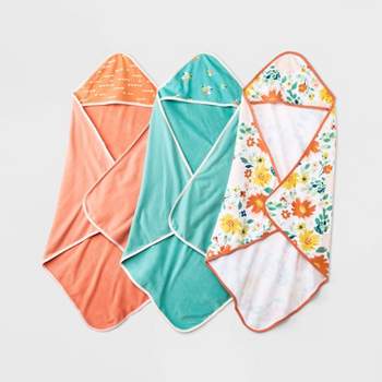 Baby Girls' 3pk Floral Meadow Hooded Towel - Cloud Island™