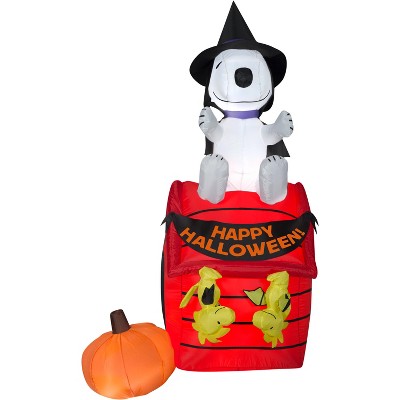 Gemmy Airblown Snoopy Halloween House Scene Peanuts, 6 ft Tall, Multicolored
