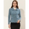 INSPIRE CHIC Women's Peter Pan Collar Double Breasted Long Sleeve Short Peacoat - 2 of 4