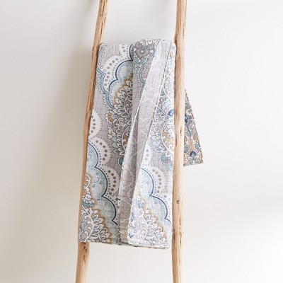 Olyria Medallion Reversible Cotton Quilted Throw Blanket