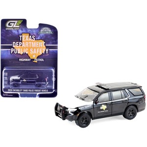 2024 Chevrolet Tahoe Police Pursuit Vehicle "Texas Highway Patrol" Black with White Hood 1/64 Diecast Model Cars by Greenlight - 1 of 4
