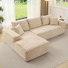 108" Cloud Sectional Sofa with Left Chaise, Deep Seat Modular Couch, Plush Corduroy Upholstered Sofa, No Assembly Required,Living Room Sofa - 3 of 4