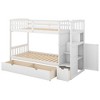 YOOCOZZ Twin over Twin Bunk Bed, Convertible Bottom Bed, Storage Shelves and Drawers - 2 of 4