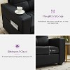 TYBOATLE Faux Leather Tufted Single Sofa set of 2, Modern Office Reading Chair, Upholstered Armchair with Wood Legs for Reading/Living Room, Black - 2 of 4