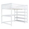 NicBex Full Size Bunk Bed with Desk Pinewood Rack Multifunctional Bed Frame with Storage Shelves, Guardrails and Ladder, No Spring Box Required - 3 of 4
