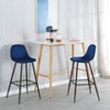 Hybition Bar Height Bar Stool with Back Stools ,Metal Legs and Footrest, Modern Upholstered Velvet Counter bar Chairs,Industrial Pub Chairs,Set of 2 - 4 of 4