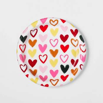 20ct Disposable Valentine Snack Plate Multi-hearts - Spritz™