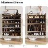 5-Tier Rattan Shoe Cabinet, Freestanding Shoe Storage Organizer w/ Adjustable Shelf for Entryway, Living Room, Kitchen - 4 of 4
