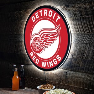 Evergreen Ultra-Thin Edgelight LED Wall Decor, Round, Detroit Red Wings- 23 x 23 Inches Made In USA - 1 of 4