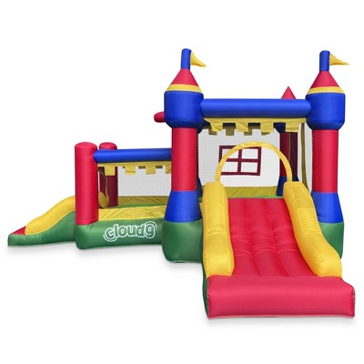 Cloud 9 Inflatable Castle Bounce House with Dual Slides