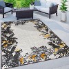 World Rug Gallery Contemporary Floral Border Indoor/Outdoor Area Rug:  Quick Dry,  UV Protection,  Runner - 2 of 4