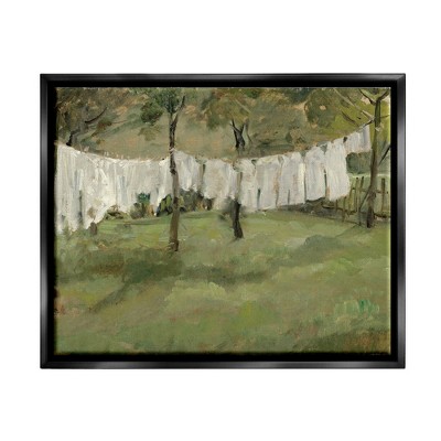 Stupell Industries Soothing Yard Clothesline Scene Framed Canvas