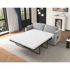 Sleeper Loveseat with Full-Size Mattress, Sofa with USB Ports and Cup Holders, Sofa Bed with Steel Frame and Corduroy Cushion-Baofuwish - 3 of 4