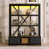 NicBex Industrial Style Metal Bookshelf Multifunctional Bookcase with LED & Drawers & Shelves,Books Storage Cabinet Organizer for Office,Bedroom - 4 of 4