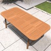 Moda Furnishings W86.3" Extendable Acacia Wood Patio Outdoor Dining Table - 4 of 4
