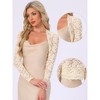 Allegra K Women's Floral Lace Ruffle Long Sleeve Open Front Cropped Cardigan - 2 of 4