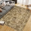 Vintage Oriental Rhombus Printed Rug- Retro Distressed Tone ,Low-Pile,Washable,Non-Slip,Rugs for Living Room,Bedroom, Kitchen - 4 of 4