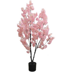 Artificial Cherry Blossom Tree in Pot - Pink Faux Flowers for Indoor/Outdoor Decor, Weddings, Home & Office - 1 of 4