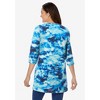 Woman Within Plus Size Three-Quarter Sleeve Notch-Neck Tunic - 3 of 4