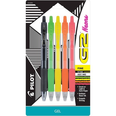 5ct G2 Rollergel Pens Neon Assorted
