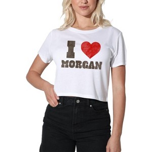 Women's I Heart Morgan Cropped T-Shirt - 1 of 4