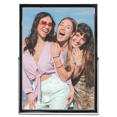 REGALWOVEN Tabletop Polished Metal Glass Vertical Photo Formats Picture Frame 1 Pc