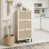 Hooseng Boho Style 3 Rattan Drawers Shoe Storage Cabinet With MDF Frame And Metal Legs, Freestanding Shoe Storage Unit Organizer With Adjustable Panel - 3 of 4