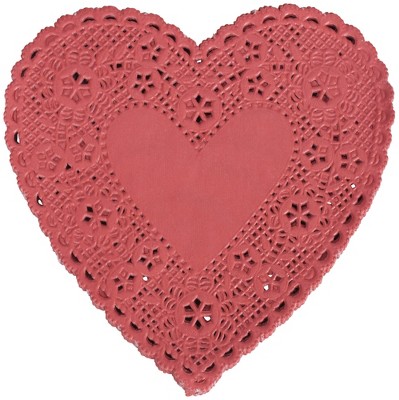 Small Red Paper Heart Doilies - Set of 100 at Lakeshore Learning