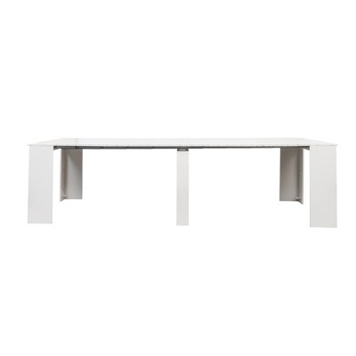 Vynxaria Dining Tables - Elegant Extendable Console Table, Versatile Design in White Finish